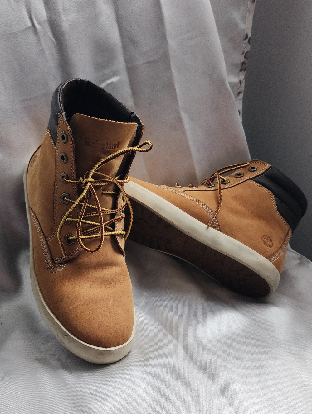 Timberland Wheat Nubuck Women’s High-Top Boots with White Sole